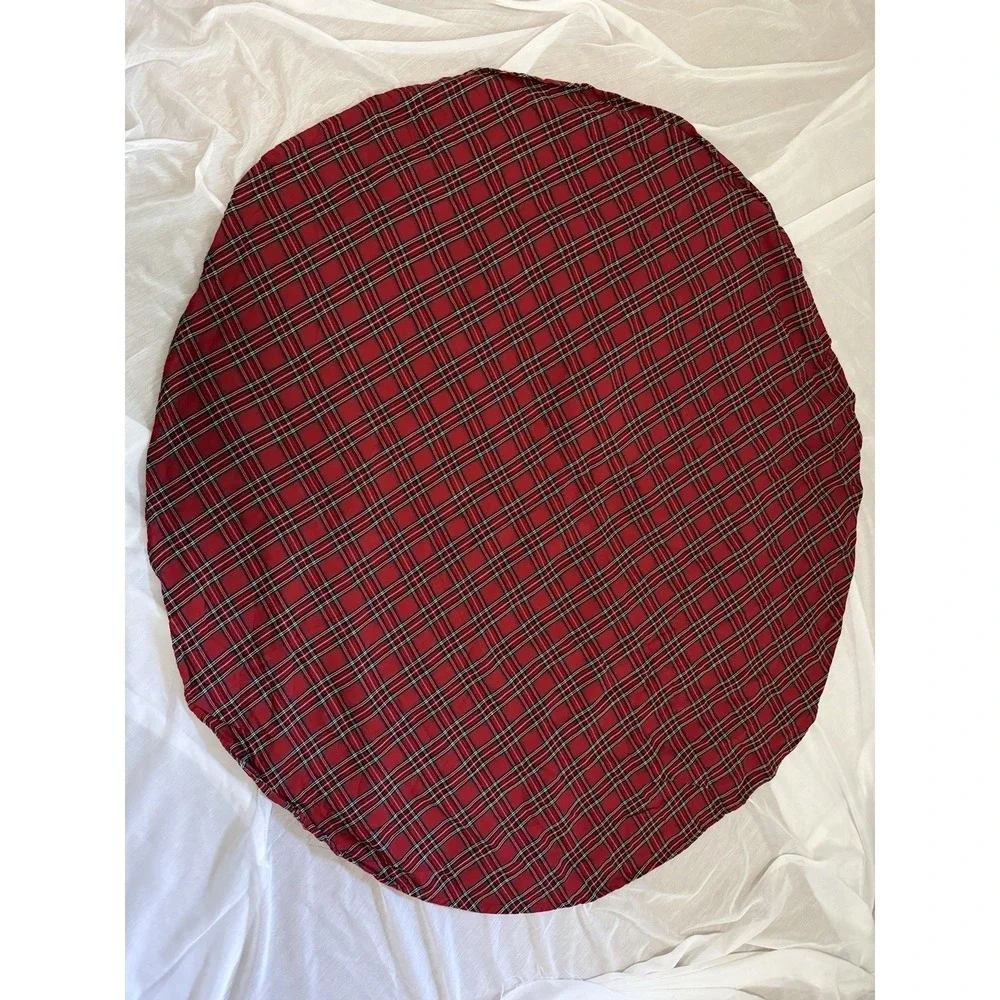 VTG Red Plaid Tartan Tablecloth 55